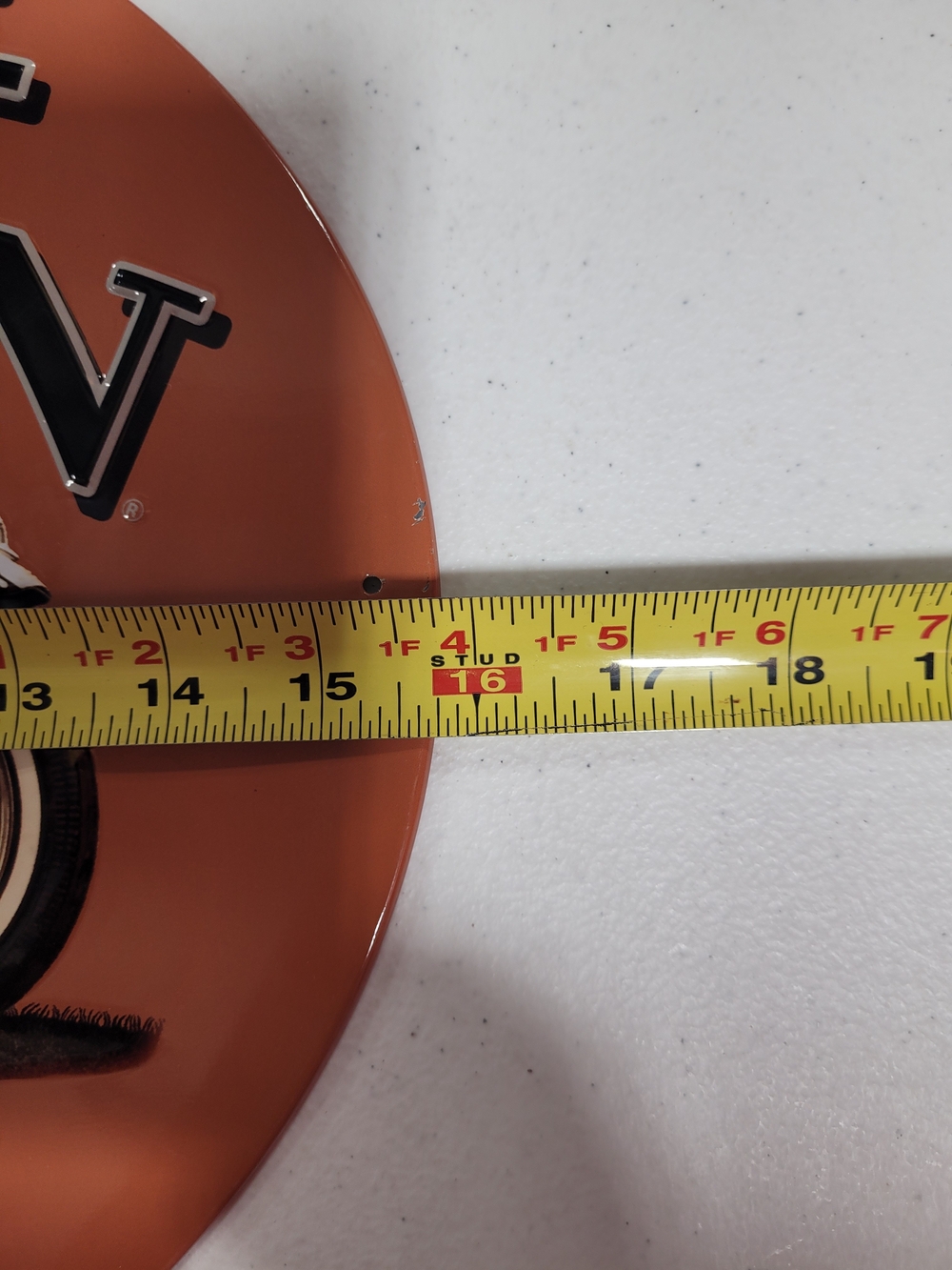 Harley-Davidson Orange and Black Round Motorcycle Wall Sign - Picture 2 of 3